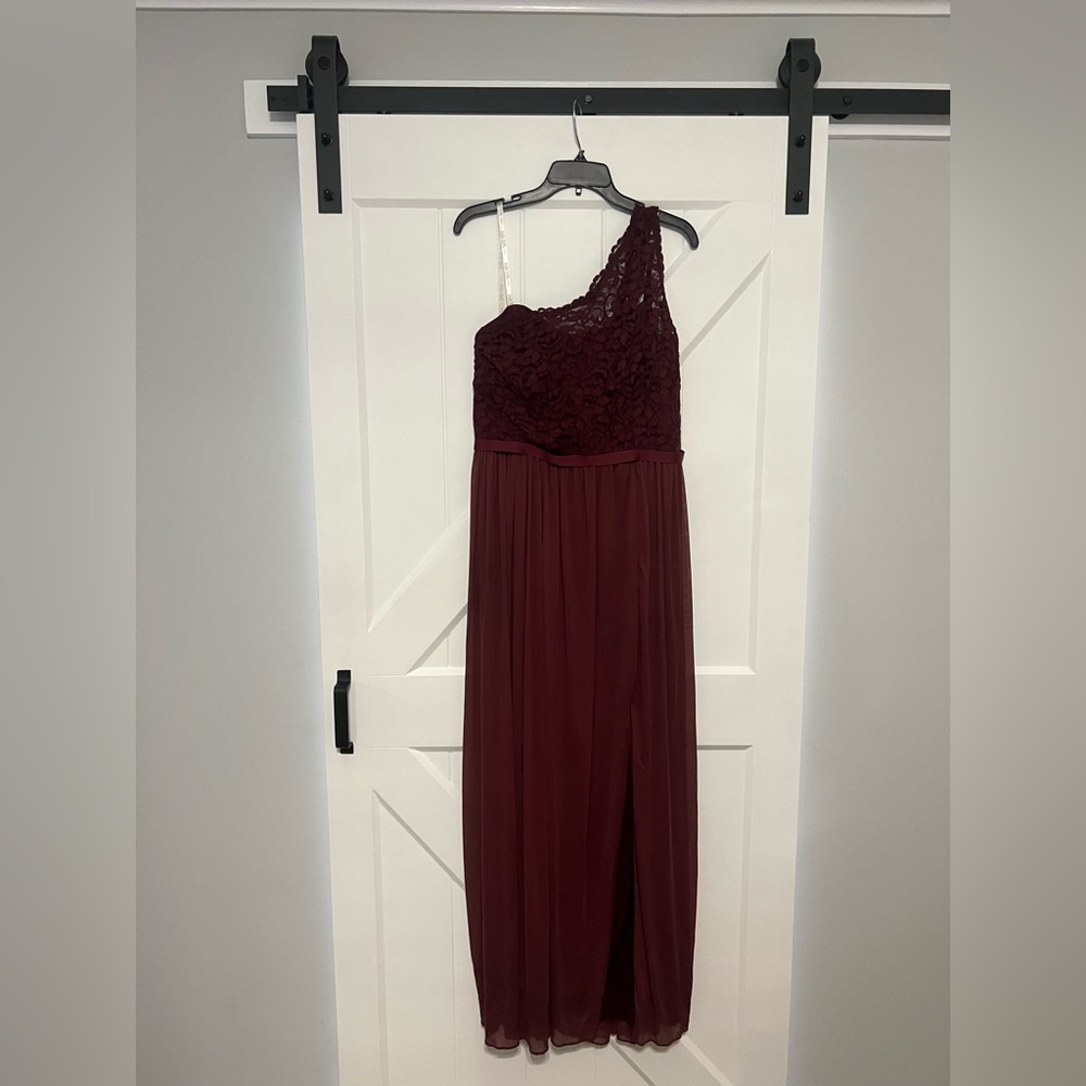 Burgundy bridesmaids dress